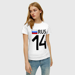 Футболка хлопковая женская RUS 14, цвет: белый — фото 2