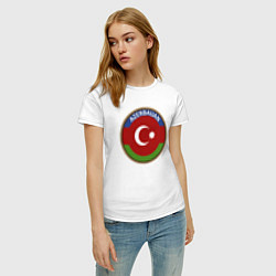 Футболка хлопковая женская Азербайджан, цвет: белый — фото 2
