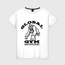 Футболка хлопковая женская Global Gym, цвет: белый