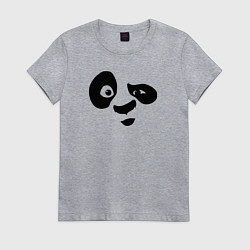 Футболка хлопковая женская Панда, цвет: меланж
