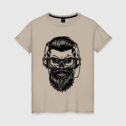 Футболка хлопковая женская Hipster, цвет: миндальный