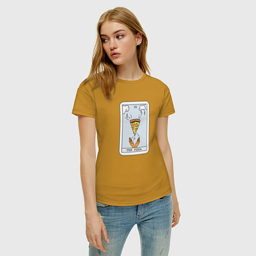 Женская футболка Таро Пицца / Горчичный – фото 3