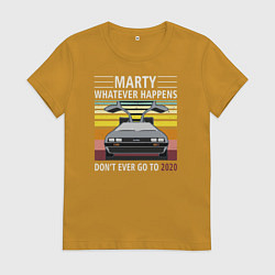 Футболка хлопковая женская Back to the Future, цвет: горчичный