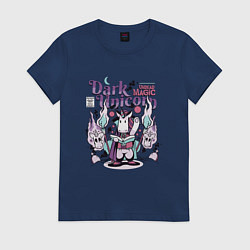 Футболка хлопковая женская Dark Unicorn, цвет: тёмно-синий