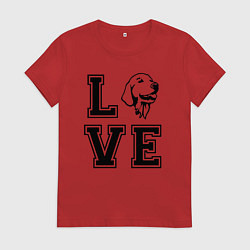 Футболка хлопковая женская Лабрадор, цвет: красный