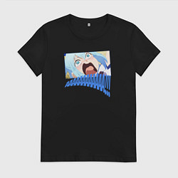 Футболка хлопковая женская Aqua, цвет: черный