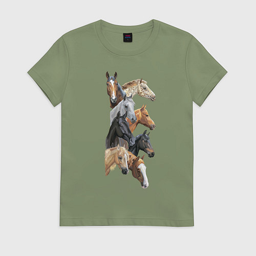 Женская футболка Лошади / Авокадо – фото 1