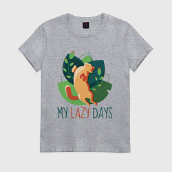 Женская футболка Ленивый Кот Мои ленивые дни