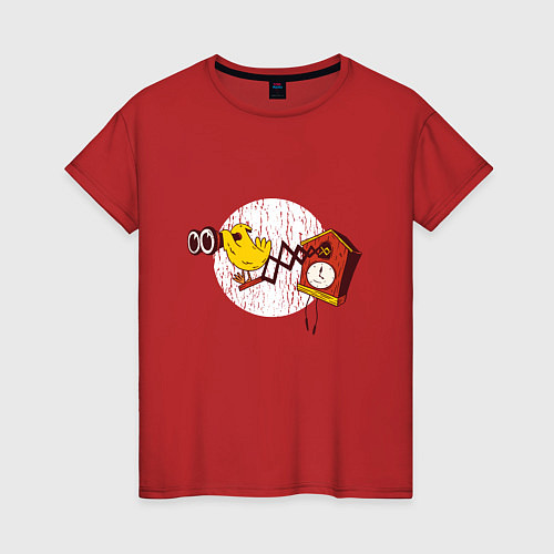 Женская футболка Кукушка с биноклем / Красный – фото 1