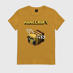 Футболка хлопковая женская Minecraft, цвет: горчичный