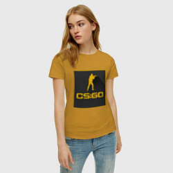 Футболка хлопковая женская CS GO Z, цвет: горчичный — фото 2