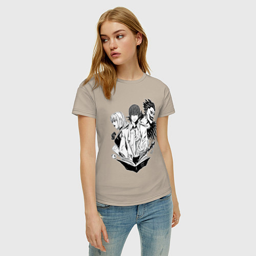 Женская футболка Тетрадь смерти Ягами Лайт / Миндальный – фото 3