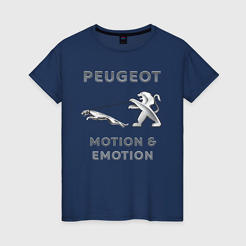 Женская футболка Пежо Ягуар Emotion / Тёмно-синий – фото 1