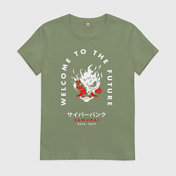 Футболка хлопковая женская SAMURAI Cyberpunk 2077, цвет: авокадо