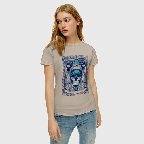 Женская футболка Skull Art / Миндальный – фото 3