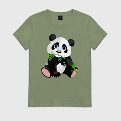 Футболка хлопковая женская Животные, цвет: авокадо