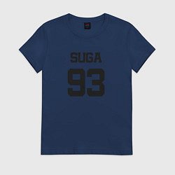 Футболка хлопковая женская BTS - Suga 93, цвет: тёмно-синий