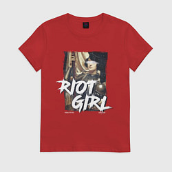 Футболка хлопковая женская Riot girl, цвет: красный