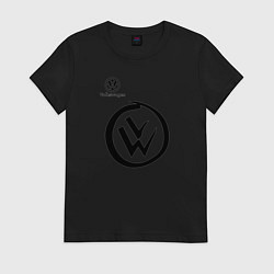 Футболка хлопковая женская Volkswagen, цвет: черный