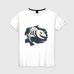 Женская футболка Fish Bone Скелет Рыбы