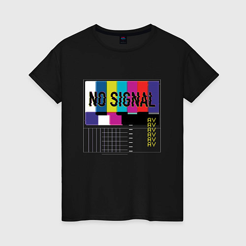 Женская футболка Vaporwave No Signal TV / Черный – фото 1