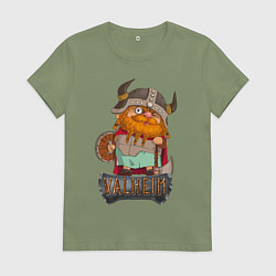 Футболка хлопковая женская Valheim, цвет: авокадо