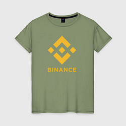 Футболка хлопковая женская BINANCE БИНАНС БИРЖА, цвет: авокадо