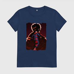 Футболка хлопковая женская JUJUTSU KAISEN SUKUNA, цвет: тёмно-синий