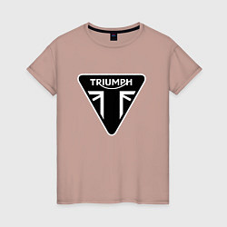 Футболка хлопковая женская Triumph Мото Лого Z, цвет: пыльно-розовый