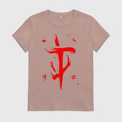 Футболка хлопковая женская DOOM ETERNAL ДУМ, цвет: пыльно-розовый