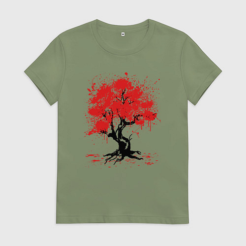 Женская футболка САКУРА SAKURA ВИШНЯ / Авокадо – фото 1