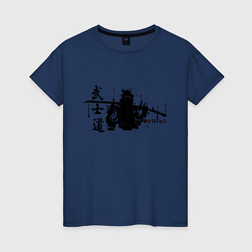 Женская футболка Busido - путь воина, демон / Тёмно-синий – фото 1
