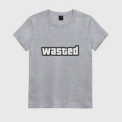 Футболка хлопковая женская WASTED, цвет: меланж