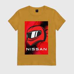Футболка хлопковая женская Nissan - Paint, цвет: горчичный
