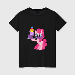 Футболка хлопковая женская My Little Pony Pinkie Pie, цвет: черный