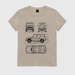 Женская футболка MERCEDES-BENZ G-CLASS СХЕМА