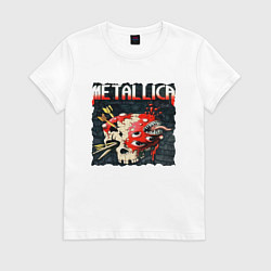 Футболка хлопковая женская METALLICA BAND, цвет: белый