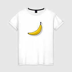 Футболка хлопковая женская Самый обычный банан, цвет: белый