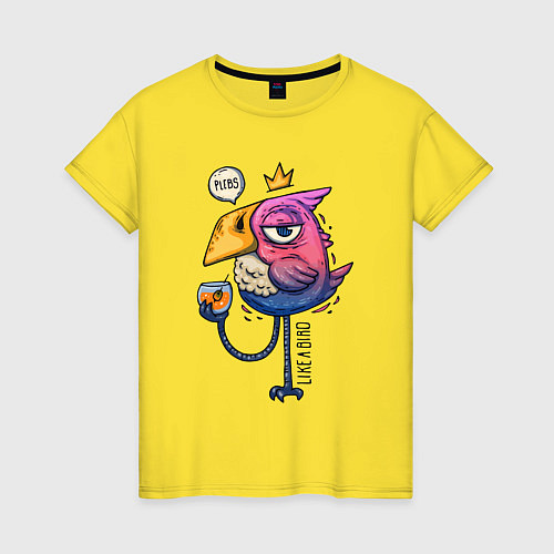 Женская футболка Светская птица / Желтый – фото 1