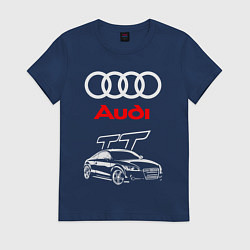 Футболка хлопковая женская AUDI TT АУДИ ТТ СПОРТ, цвет: тёмно-синий