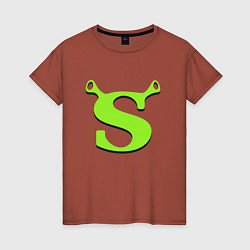Футболка хлопковая женская Shrek: Logo S, цвет: кирпичный