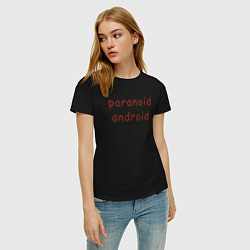 Футболка хлопковая женская Paranoid Android Radiohead, цвет: черный — фото 2