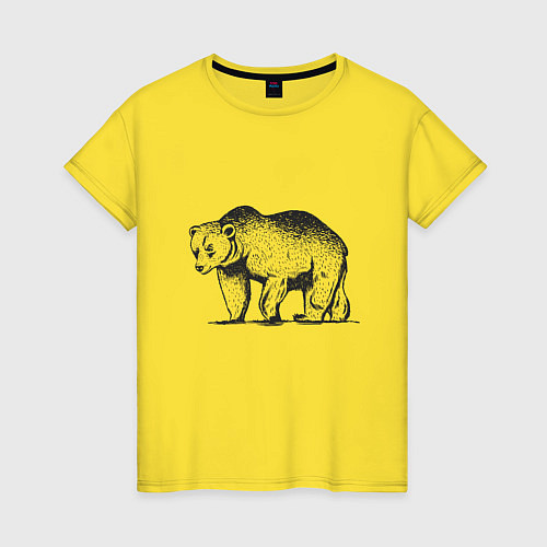 Женская футболка Медведь Гризли Grizzly Bear / Желтый – фото 1