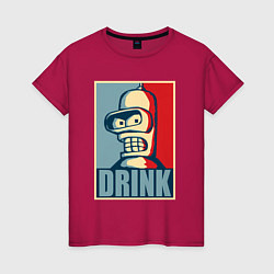 Футболка хлопковая женская Bender, цвет: маджента