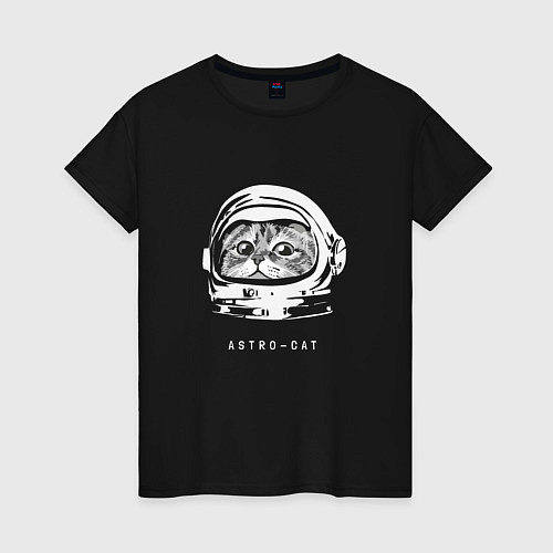 Женская футболка Astro-cat / Черный – фото 1