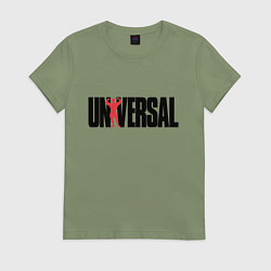 Футболка хлопковая женская ANIMAL UNIVERSAL ЭНИМАЛ, цвет: авокадо