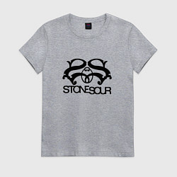 Футболка хлопковая женская Stone sour, цвет: меланж