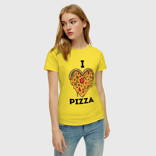 Женская футболка I LOVE PIZZA Я ЛЮБЛЮ ПИЦЦУ Z / Желтый – фото 3