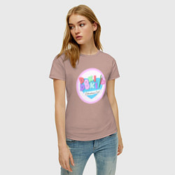 Футболка хлопковая женская Doki Doki Literature Club Logo Z, цвет: пыльно-розовый — фото 2