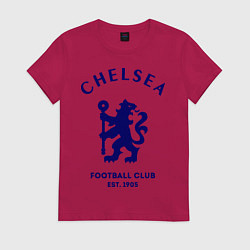 Футболка хлопковая женская Chelsea Est. 1905, цвет: маджента